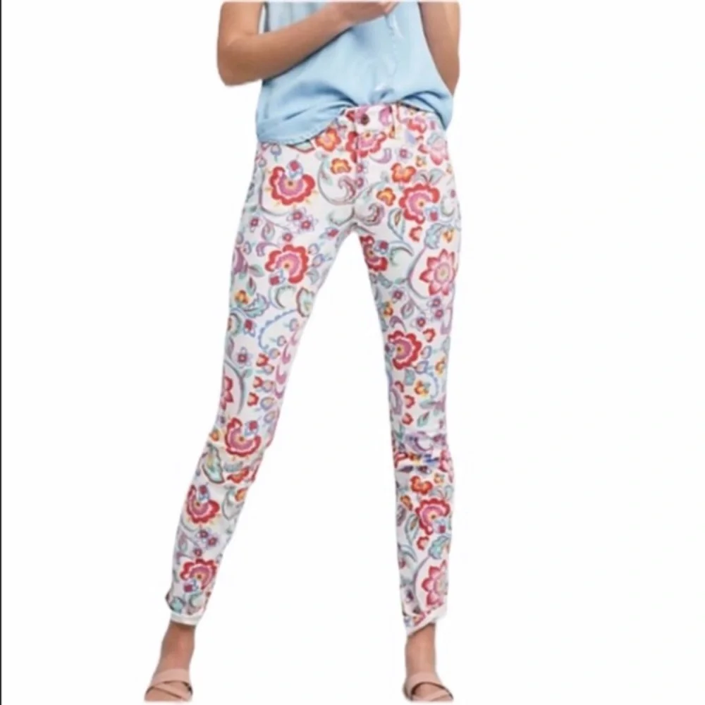 Pilcro Mid Rise‎ Skinny Jean / Floral Print / 26P